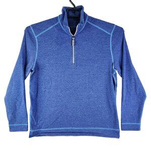 Men's Tommy Bahama Blue 1/2 Zip Sweatshirt Pullover Casual Long Sleeve Size L